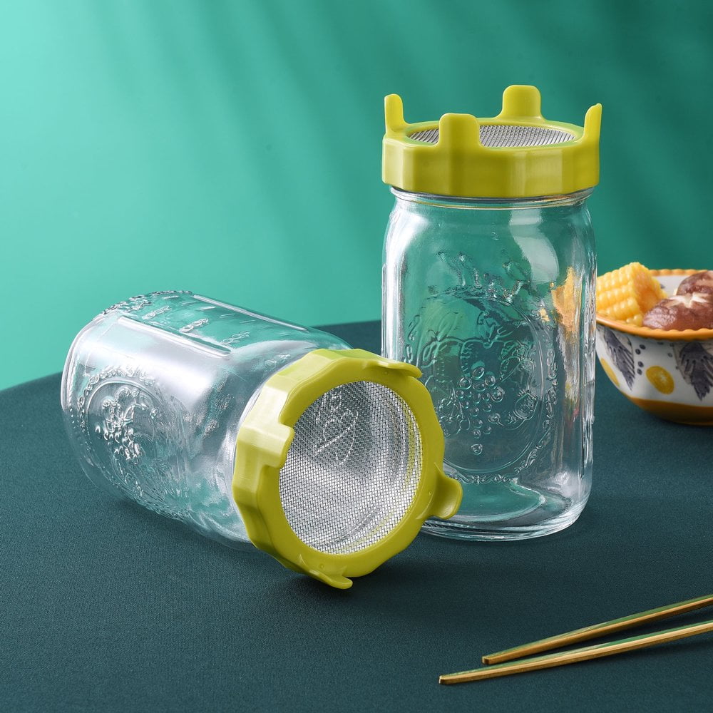 Kit De Bocaux De Germination Kit De Germination De Graines De Germination Avec Support De Couvercle Bocaux Mason Avec Couvercles Kit - Jardin