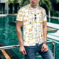 thumbnail image 6 of KLL Rabbit And Milk Tea for Men's Baseball Shirts,Short Sleeve Casual Shirts Button Down Shirt for Men Beach Summer Wedding Shirt-XX-Large, 6 of 7