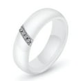 thumbnail image 4 of 6mm Black/White Ceramic Wedding CZ Band Men's Women's Engagement Ring Size 6-10, 4 of 6