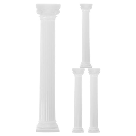 LEORX 4 Pcs Roman Column Cake Separator White Plastic Stability for Birthday Party and Wedding Cake Bakers