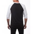 thumbnail image 2 of Pro Club Men's 3/4 Sleeve Crew Neck Baseball Shirt, 2 of 5