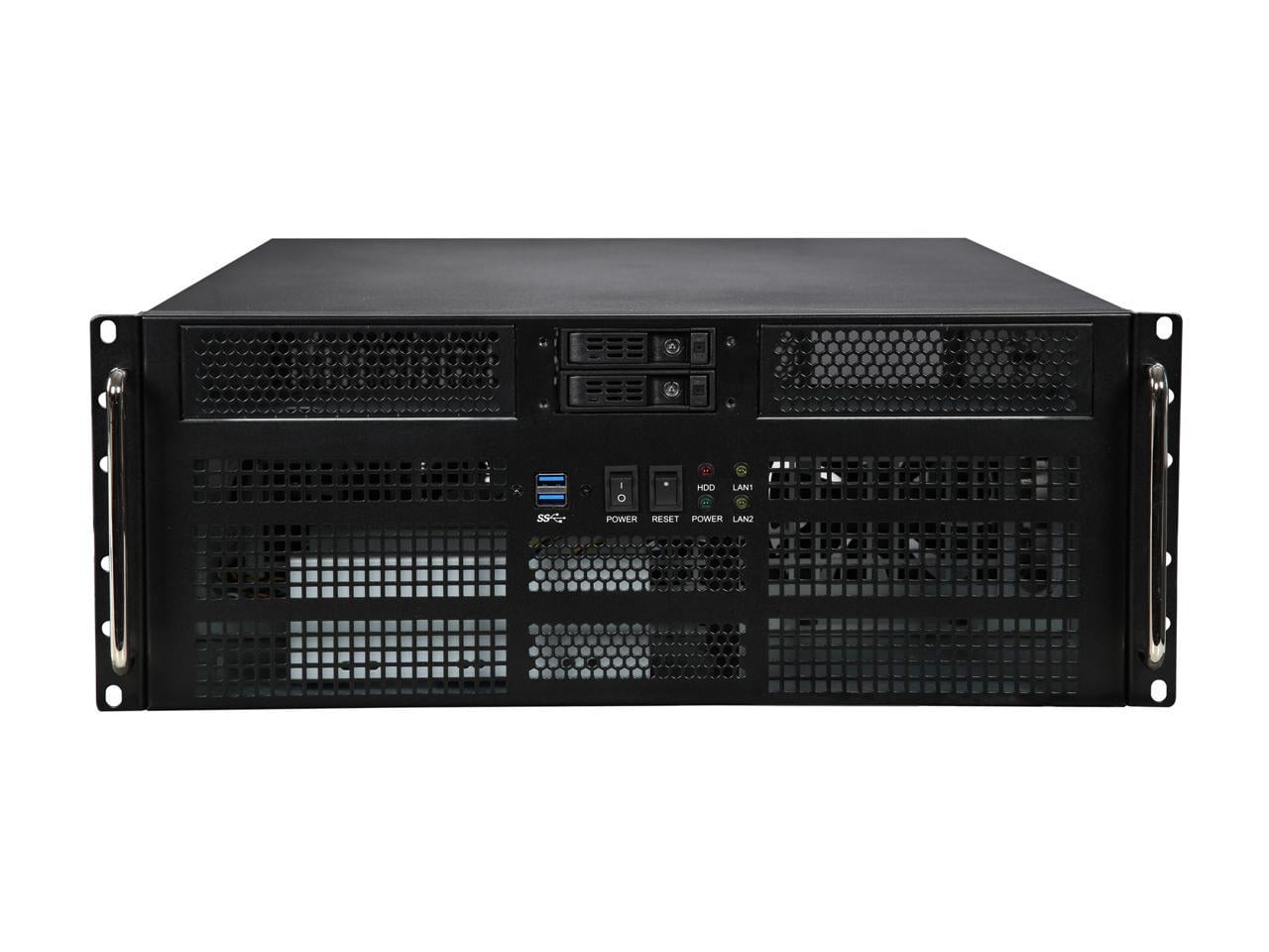 Athena Power RM-4U8G525 Black SGCC (T=1.2mm) 4U Rackmount Server Case 2 External 5.25" Drive Bays