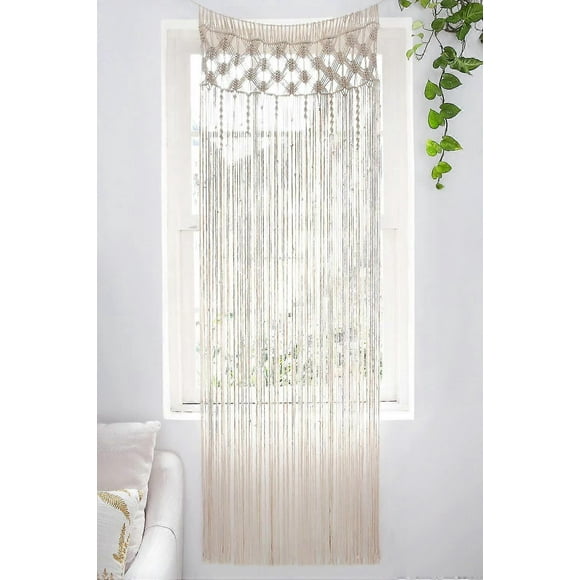 For 2024 Macrame Curtain Wall Hanging - Doorway Window Curtains Handwoven Wedding Backdrop Arch, Macrame Curtain