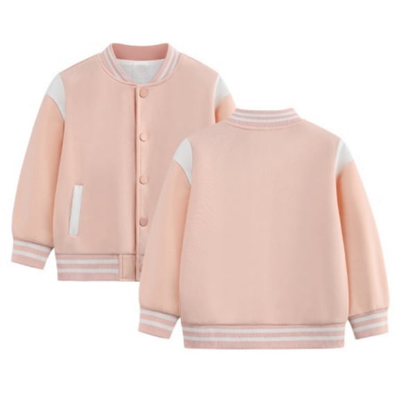 Grblisyd Kids Varsity Baseball Jacket Colorblock Bomber Coat Unisex Boys Girls School Outwear with Pocket