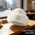 thumbnail image 7 of TELOLY Fur Hat Classic Style Of Mongolian Hat Fur Hat For Women Suitable For Various Settings Faux Fur Hat White, 7 of 7
