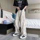 thumbnail image 5 of Pantalones con estampado integral de otoño para hombre, estilo preppy, holgados, estilo hip hop, rectos, holgados, 5 of 5
