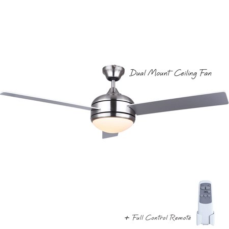 Ceiling Fan 48 Indoor Dual Mount With Light 3 Blade Reversible Grey Ceiling Fan 48 Indoor Dual Mount With Light 3 Blade Reversible Grey Or White
