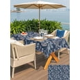thumbnail image 4 of Outdoor Tablecloth with Umbrella Hole and Zipper, Dandelion Rectangle Table Cloth 60x84 Inch Waterproof Tablecloth, Navy Blue Flowers Modern Minimalist Spring Picnic Table Cover for Patio Camping, 4 of 7