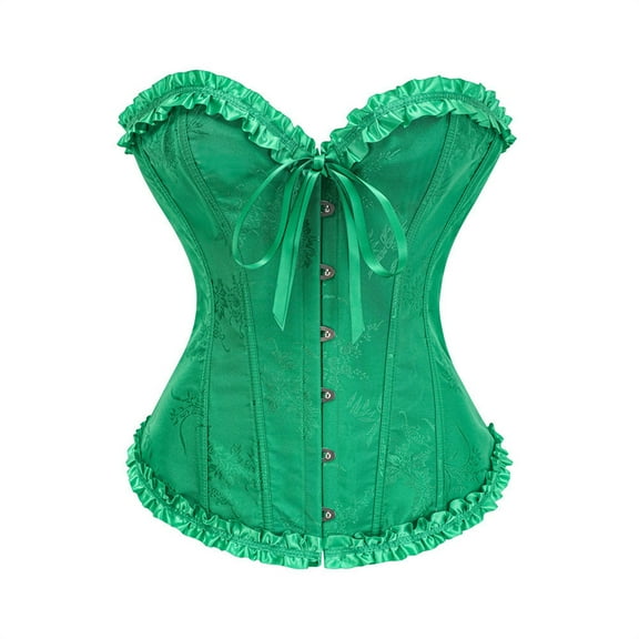 Black Corset Top Bustier Shapewear Lingeri Push Up Bodysuit Going Out Lace Waist Sexy Bustier Top Strapless Overbust Bodysuit Green M-Mid