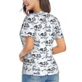 thumbnail image 3 of Vsdgher Cow With Fresh Milk Women Shirts V Neck Short Sleeve Tops T-Shirt Basic Tees, S to 3XLX-Large, 3 of 5