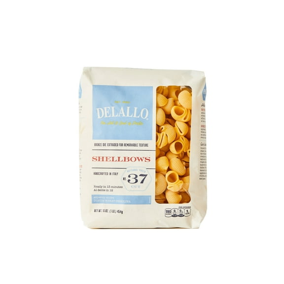 DeLallo Shellbow Pasta, Made in Italy, Non-GMO, 16 oz Bag