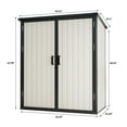 thumbnail image 4 of Aoxun 4.7’ x 2.7’ Resin Outdoor Storage Shed, with Lockable door, with Reinforced Floor, Waterproof, All-Weather for Backyard, Patio, Beige & Black, 4 of 8