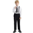 thumbnail image 3 of MEZZALL Boys Long Sleeve Shirt Tops Pants Outfits Set Kids School Formal Wear Children Academic Style Performance Suit For Daily Casual Wear For Boys 3 13 Stylish Toddler Cartoon Clothing, 3 of 5