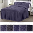 thumbnail image 5 of Chezmoi Collection Aria 3-Piece Pintuck Ruffle Skirt Bedspread Set, Soft Lightweight French Country Chic Farmhouse Pinch Pleat Crinkled Texture Microfiber Bedding, Full, Dusty Purple, 5 of 9