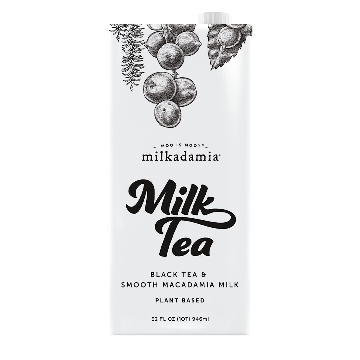 milkadamia Milk Tea 32 Fl Oz (Pack of 6) Plant Based Tea & Lactose