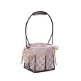 thumbnail image 2 of Hi,Fancy Straw-woven Wire Mesh Weaving Flower Basket Fruit Braided Handle Storage Basket Home Decorative Pot, 2 of 8