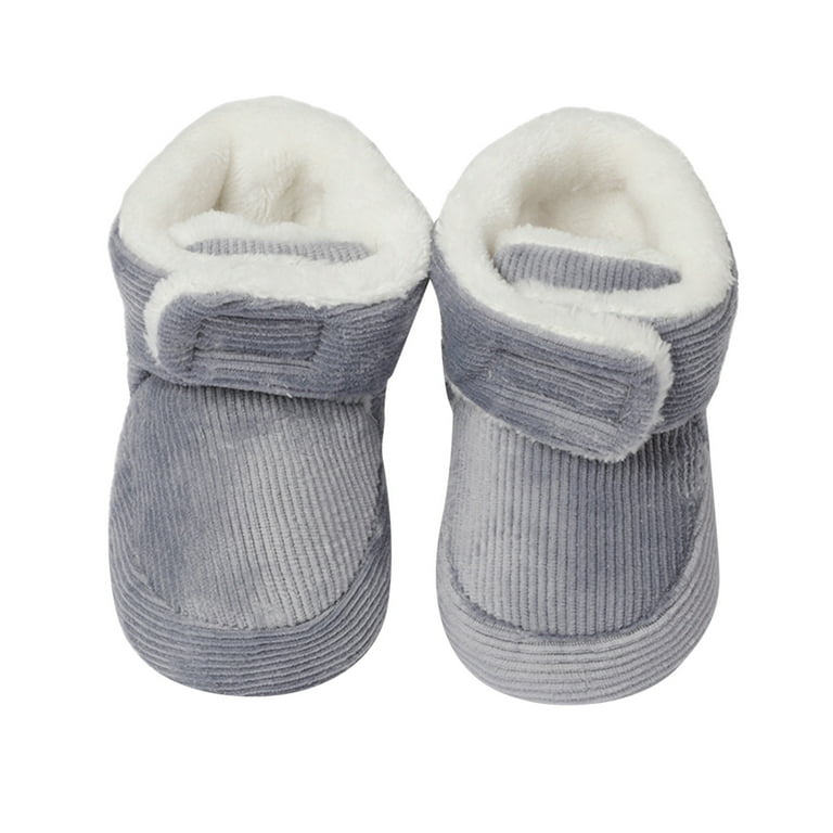 KaLI store Baby Booties Kids Unisex Child Baby Toddler Boot First Walker Shoe Grey One Size