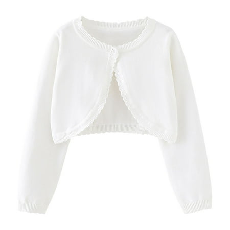 Timegard Baby Girl Sweater Cardigan Lightweight Open Front Button Shrug Fall Comfy Cute Tops Solid Color