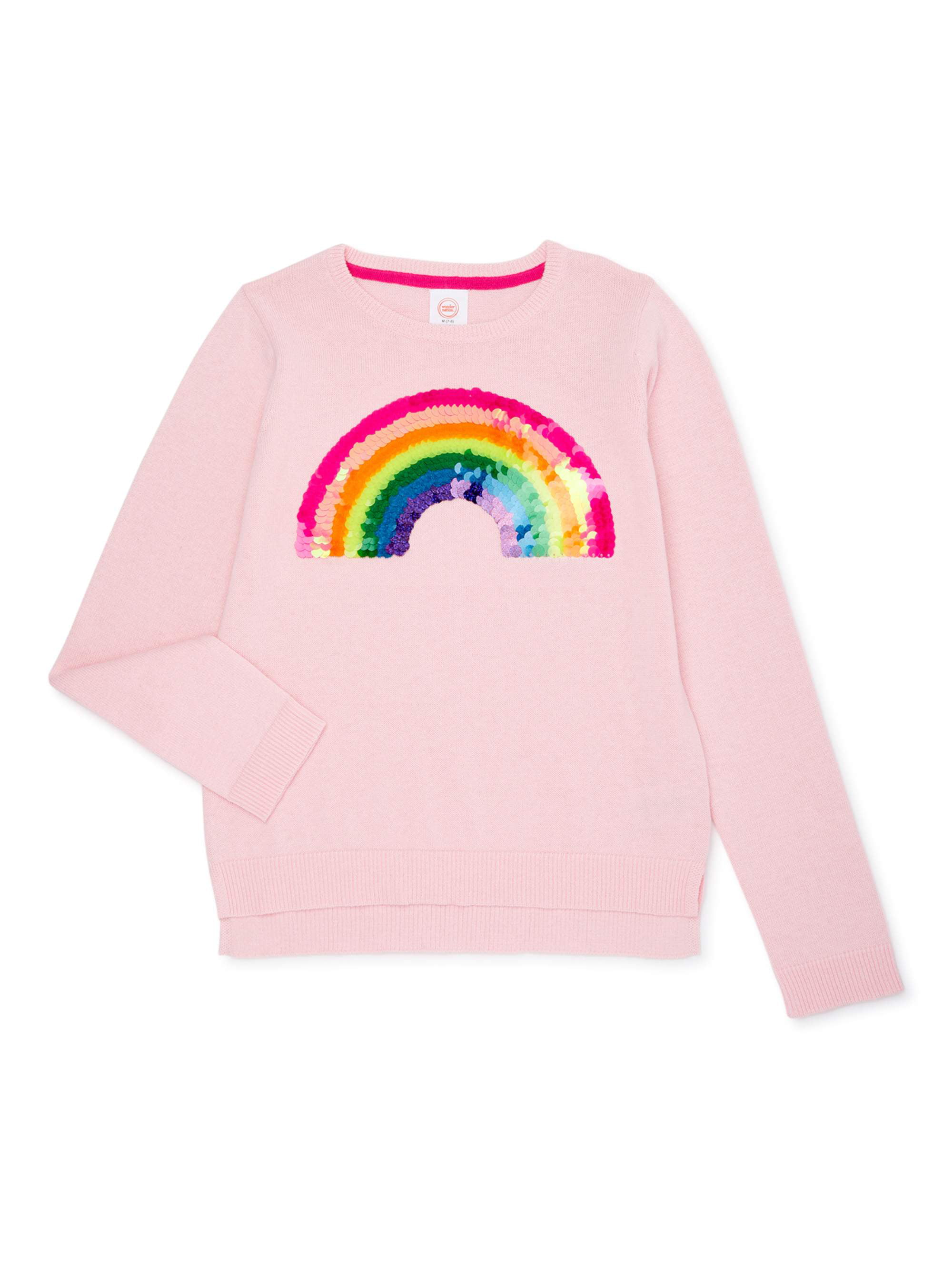 Wonder Nation Girls 4-18 & Plus Embellished Pullover Sweater - Walmart.com