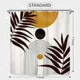 thumbnail image 3 of Abstract Mid Century Shower Curtain - 71W by 71H Inch Minimalist Modern Neutral Aesthetic Contemporary Geometric Leaves Plant Arch Polyester Fabric Includes 12 Hooks, 3 of 5
