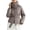 Khaki, variant on Winter Parka for Women Casual Long Sleeve Thicken Zip Up Belted Hooded Coat with Pockets