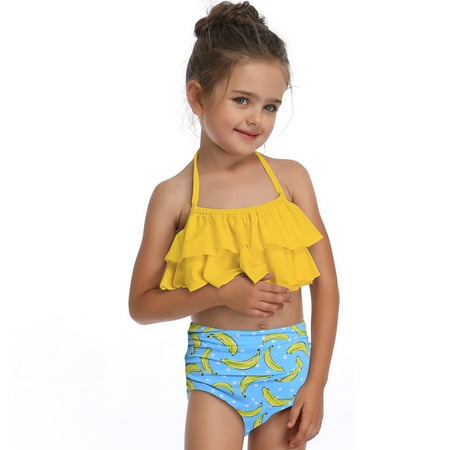 

Girls Swimsuit Kids Little Swimwear Girls Two Print Baby Wear Bikini Ruffles Set Bathing 212Y Floral Toddler Suit Beach Pieces Swimsuit Girls Swimwear Swimming Suits for Kids