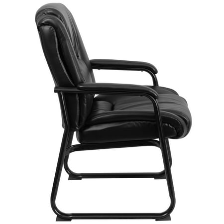 Flash Furniture - Hercules  Contemporary Leather/Faux Leather Big & Tall Side Chair - Upholstered - Black