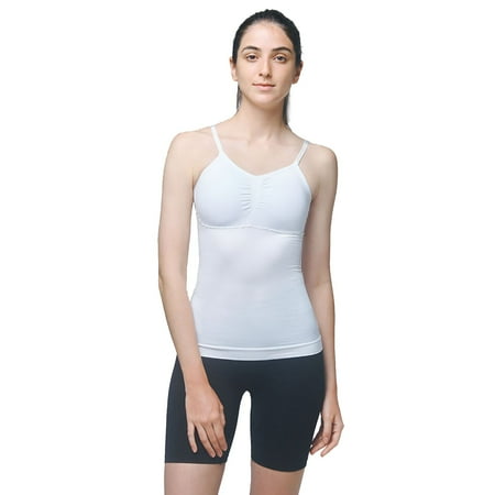 Hamky Bras for Women Seamless Bras Women s Shaper Tummys Padded Bra Camisole Cami Compression Tank Top Body Shaper Push Up Bra Wireless Bras White XXL