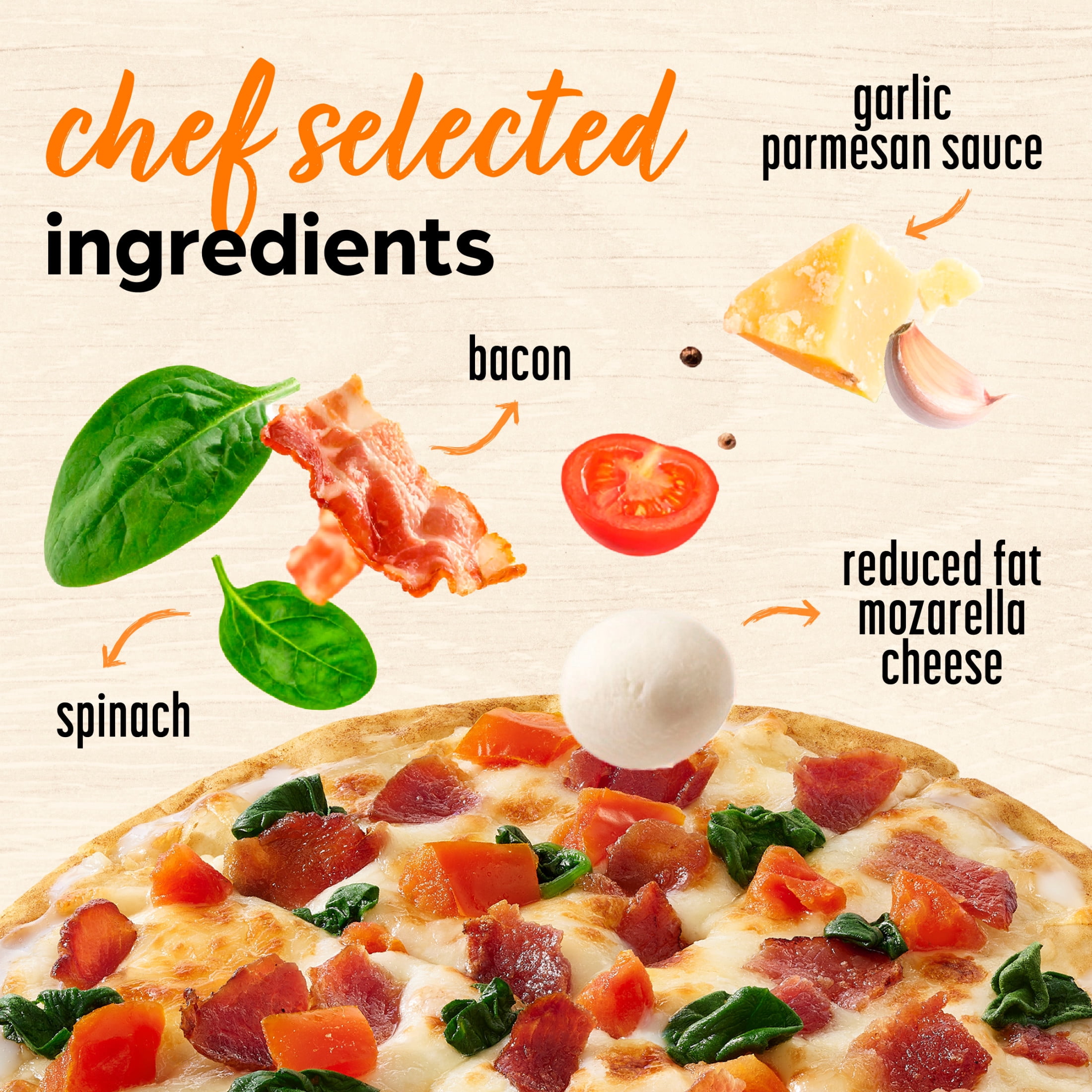 Lean Cuisine Frozen Bacon Spinach Alfredo Personal Pizza with No Tree Nuts or Fish Allergens, 5.75 oz