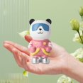 thumbnail image 4 of Figura de astronauta panda, escultura animal para decoración de sala de estar, figura decorativa Rosado, 4 of 7