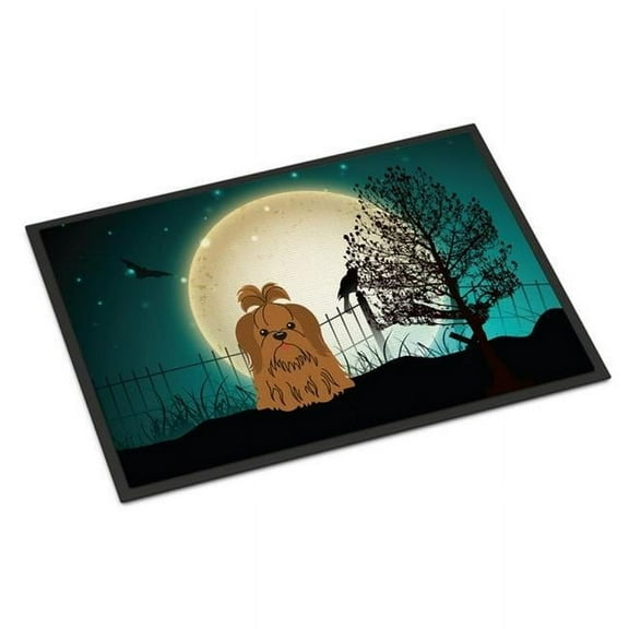 Carolines Treasures BB2276MAT Halloween Scary Shih Tzu Chocolate Indoor or Outdoor Mat, 18 x 0.25 x 27 in.
