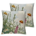 thumbnail image 2 of Acheng Sage Green Pillow Covers Set of 2, Spring Wildflower Plant Throw Pillows Case,Seasonal Floral Outdoor Decorative Flowers Farmhouse Decor Cushion Covers for Home Sofa Bed Couch White, 2 of 6