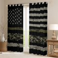 thumbnail image 4 of Manfei Retro American Flag Curtains Pack of 2 (42x84 Each), Grey Geometric Abstract Curtains Blackout, Camouflage Bedroom Curtains, Curtains and Drapes Bedroom Decor, 4 of 6