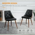 thumbnail image 4 of HOMCOM Modern Dining Chairs Set of 2, Solid Wood Back and Steel Legs, 4 of 10