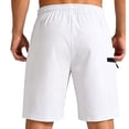 thumbnail image 7 of Hurxie Cargo Shorts for Men Hiking Shorts Summer Athletic Work Short with Zipper Pockets Running Travel Short Pants White,2XL, 7 of 7
