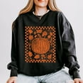 thumbnail image 2 of Pumpkin Checkered Distressed - Women's Lightweight Garment Dyed Sweatshirt, 2 of 9
