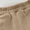 thumbnail image 4 of Mifsaly Girls Waffle Knit Wide Leg Pants High Waisted Flare Sweatpants with Pockets Solid Color Outdoor Play Lounge Clothes, 4 of 6