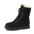 thumbnail image 6 of Black Ladies' Winter Lace-Up Shoes With Fleece Lining And Grippy Sole For Cozy Warmth, 6 of 9
