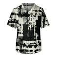 thumbnail image 1 of LINMOUA Plus Size Halloween Printed Scrub Working Uniform Tops For Men's Cross V-Neck Short Sleeve Fun T-Shirts Workwear Tee With Pockets, 1 of 3