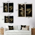 thumbnail image 4 of Designart "Concentric Sunlight Golden Waves II" Abstract Shapes Framed Wall Art Set Of 2 - Transitional Gold Framed Canvas Set For Living Room Decor, 4 of 6