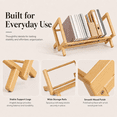 thumbnail image 6 of Wooden Desktop Book Organizer - Tilting Bookcase Countertop Book Caddy Storage Rack for Living Room Home Office Magazine Book Display Tabletop Shelf Decor, 6 of 10