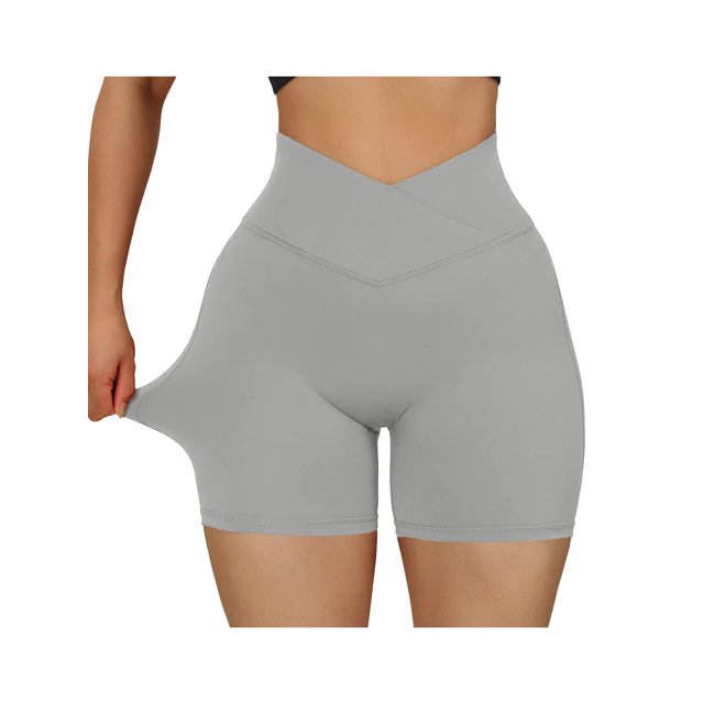 Lucakuins - Pantalones cortos deportivos para mujer, informales, sin costuras, a la moda, de color sólido, de cintura alta, elásticos, para yoga Lucakuins moda