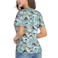 thumbnail image 3 of Vsdgher Cartoon Pirate Women Shirts V Neck Short Sleeve Tops T-Shirt Basic Tees, S to 3XLSmall, 3 of 5