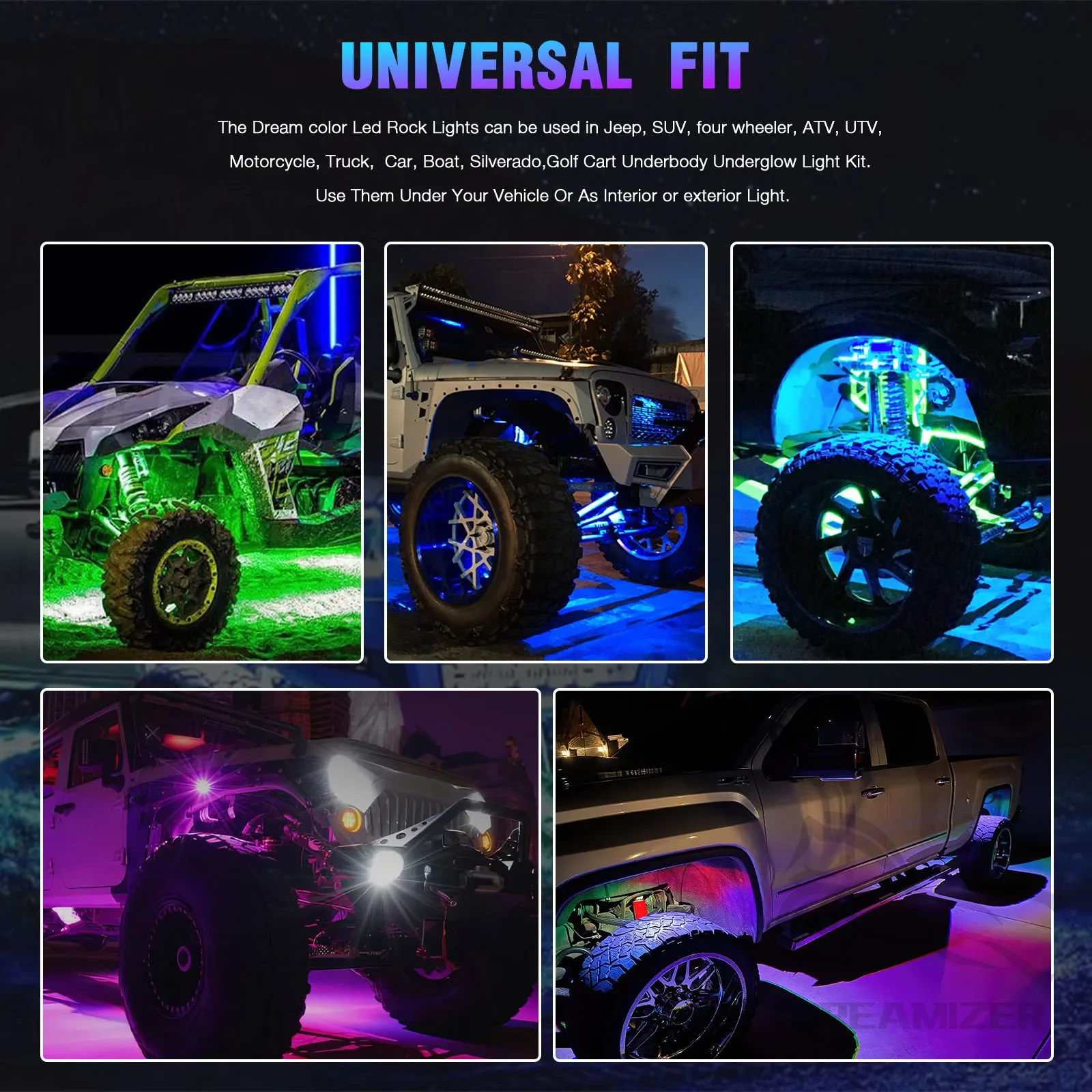 Rock Lights for Trucks, 10 Pods RGB LED Rock Light with APP/Remote Control, Music Mode,Underglow Light Kit,Waterproof IP68 Rock Neon Light Kits for Jeep Offroad RZR SUV ATV UTV