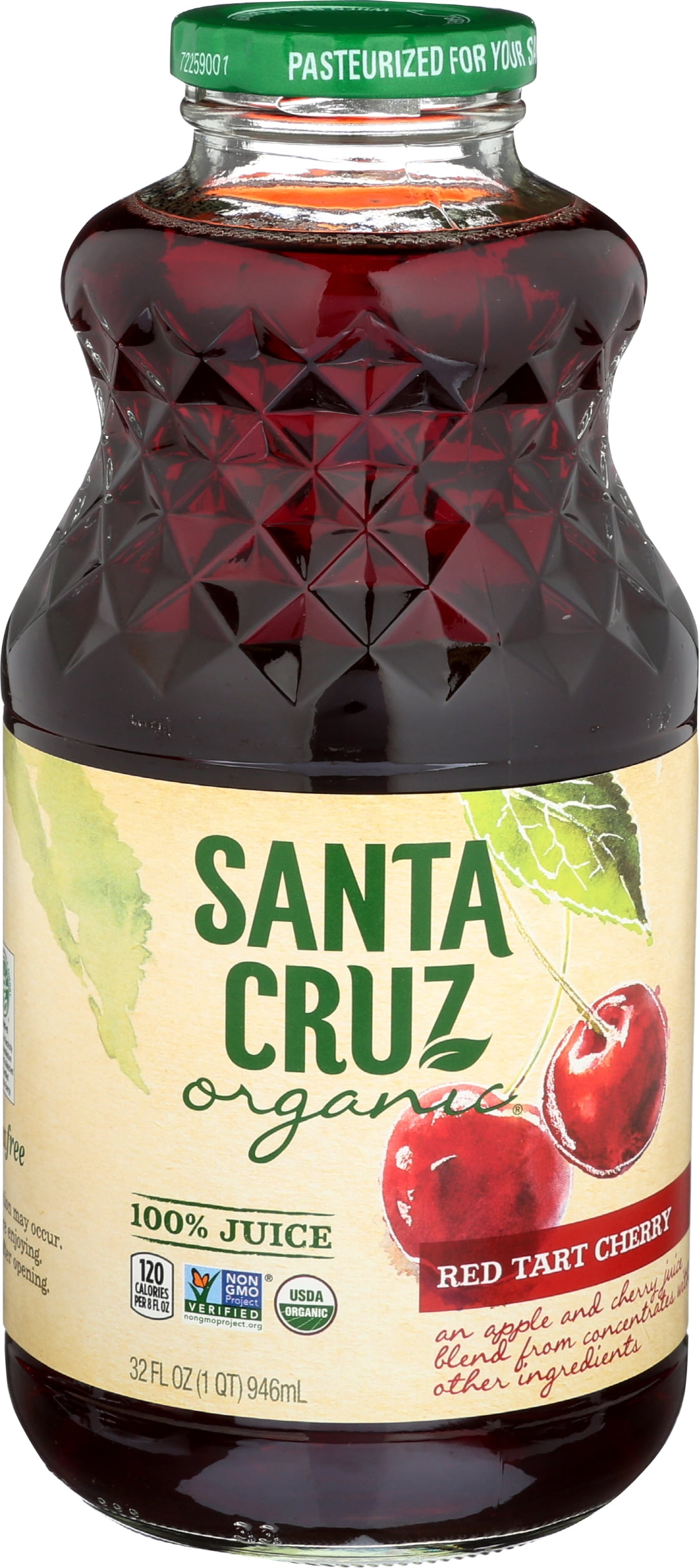 Pack of 6, Santa Cruz Organic Red Tart Cherry Juice Blend, 32 fl oz