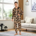 thumbnail image 6 of FORMRS Onesies Pajama for Adults Unisex Hoodie Winter Jumpsuit One Piece Sleepwear, Sizes S-2XL, Leopard Pattern, 6 of 7