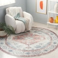 thumbnail image 2 of SAFAVIEH Arizona Shawn Medallion Machine Washable Area Rug, Rust/Beige, 6' x 6' Round, 2 of 8