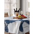 thumbnail image 6 of Navy Blue Coastal Table Cloth, Vintage Nautical Summer Rudder Waterproof Tablecloth for Rectangle Tables, Reusable Washable Fabric Table Cover for Restaurant Kitchen Dining Tables 60"x102", 6 of 6