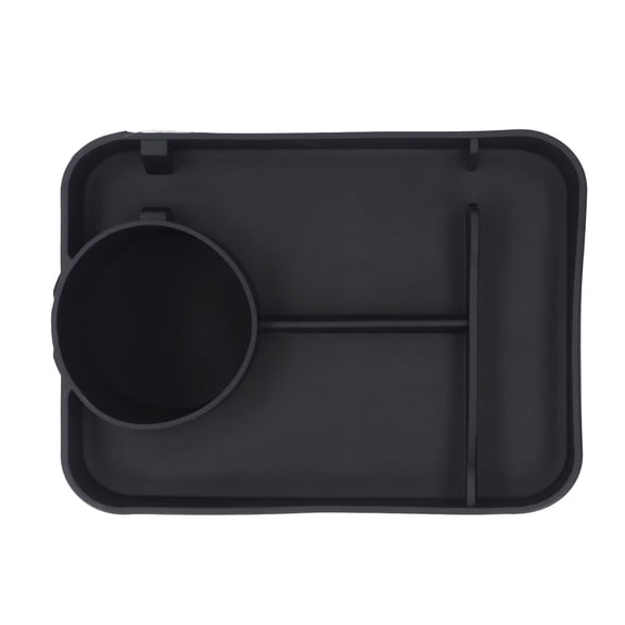 NFTIGB Silicone Baby Car Tray, Multifunctional Car Snack & Food Tray with Cup Holder for Kids Toddlers, Dual Units Design 7.68x5.51 inches / 19.5x14 cm Travel Accessory Organizer, Black