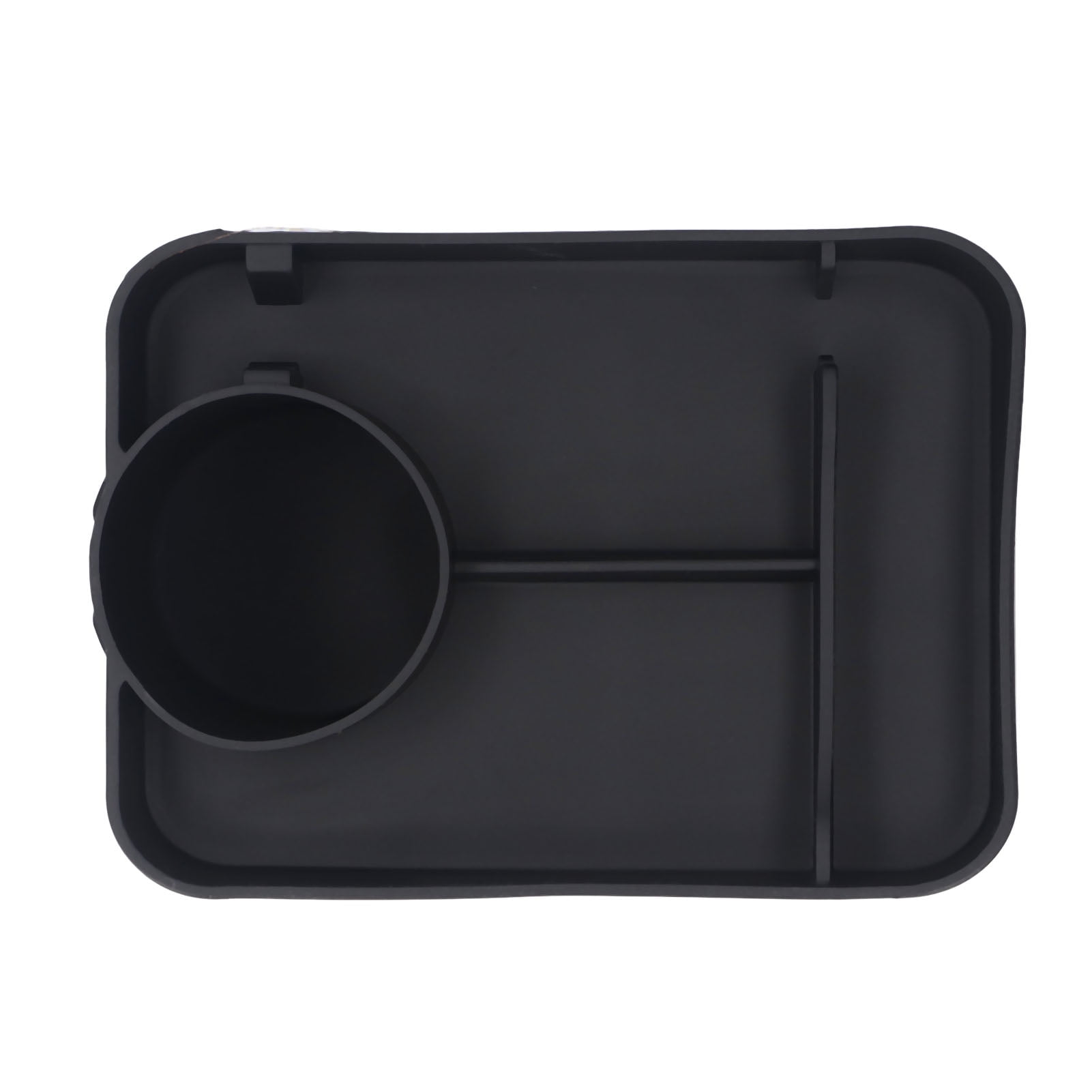 Suodoka Silicone Baby Car Tray, Multifunctional Car Snack and Play Table for Kids Toddlers, Car Seat Drink and Cup Holder Lap Tray for Travel Organization, Black (7.68 x 5.51 inches / 19.5 x 14 cm)